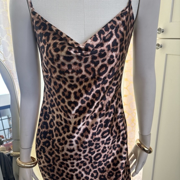 Fashion Nova Leopard Slip Maxi Dress - Brown - Picture 2 of 4